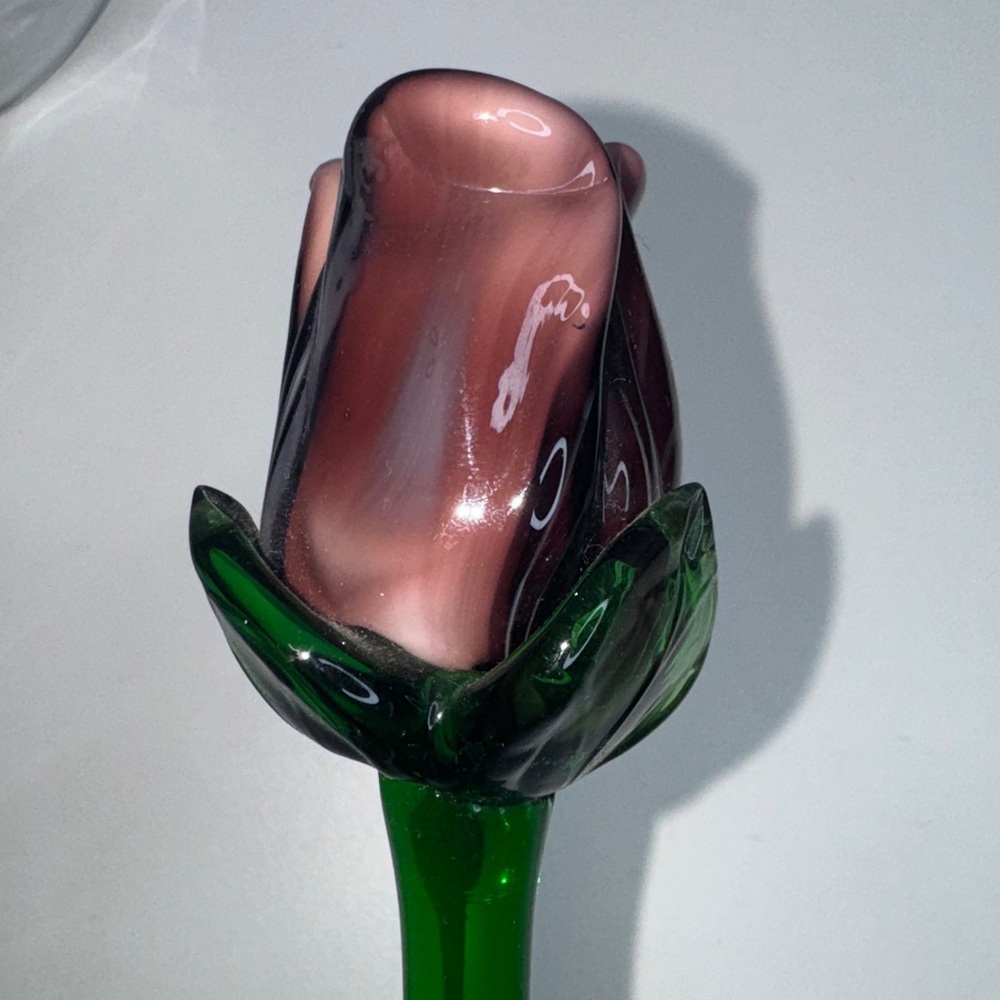 Vintage Style Jack in the Pulpit Art Glass Vase Calla
Lily Purple Green - Picture 8 of 17